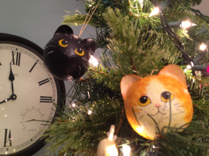 Yoshi and Gatsby ornaments on the Christmas tree!